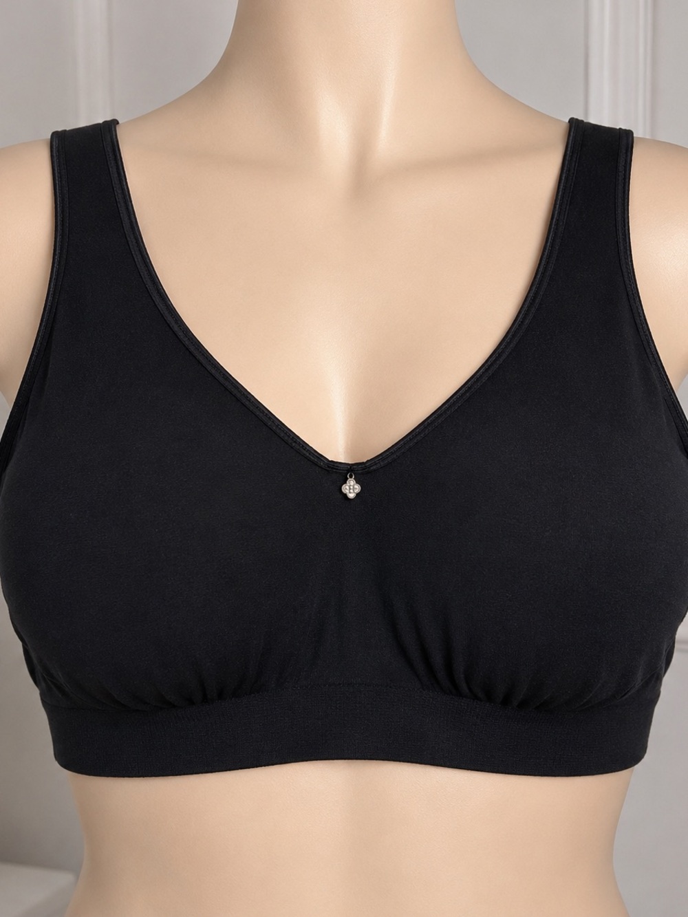 Breezies 3X Black Wireless Comfort Lounge Bra Plus Size
